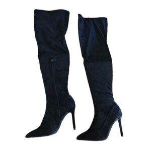 NIB Thalia Sodi Rominaa Black Stiletto Pointed Toe Side Zip Over The Knee Boot 8